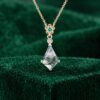 Kite-Cut Moss Agate Pendant with Emerald Floral Accent6