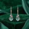 Kite Cut Moss Agate Statement Earrings with Organic Leaf Details (3)