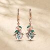 Kite Cut Moss Agate Statement Earrings with Organic Leaf Details (4)