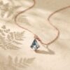 Kite Shaped Moss Agate Flower Pendant Necklace Anniversary Gift for Women1