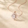Magic Mirror | Oval Cut Moissanite Halo Cluster Pendant Necklace5