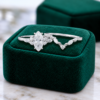 Marquise-Cut Moissanite Engagement Ring Set with Carved Leaf Band (3)