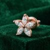 Marquise Moissanite Spiral Blossom Stud Earrings (9)