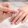Moissanite Criss Cross Earrings with Pear Cut Gemstones (3)