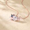 Moissanite Necklace with Hexagon Cut Stones in an Art Deco Cluster Design1