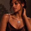 Moissanite Necklace with Hexagon Cut Stones in an Art Deco Cluster Design4