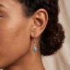 Moss Agate Dangle Earrings with Kite Cut Gemstones and Floral Emeralds (3)