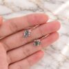 Moss Agate Dangle Earrings with Kite Cut Stones and Emerald Leaf Accents (1)