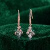 Moss Agate Dangle Earrings with Kite Cut Stones and Emerald Leaf Accents (3)