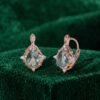 Moss Agate Pear Cut Vintage Filigree Halo Leverback Earrings (2)