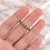 Moss Agate and Round Moissanite Huggie Earrings with Alternating Gemstones (3)