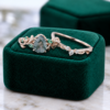 Nature-Inspired Pear-Cut Moss Agate Bridal Ring Set with Leaf Motif (3)