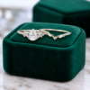 Nature-Inspired Pear Moissanite Engagement Ring Set with Leaf-Carved Band (2)