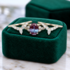 Oval-Cut Alexandrite Bridal Engagement Ring Set – 3PCS Set (2)