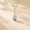 Oval Cut Moss Agate Diamond Accent Infinity Necklace5