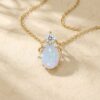 Oval Cut Natural Opal Necklace with Elegant Filigree Details (3)