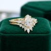 Pear-Cut Carat Moissanite Engagement & Wedding Ring Set Yellow Gold (2)