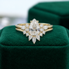 Pear-Cut Carat Moissanite Engagement & Wedding Ring Set Yellow Gold (3)