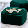 Pear-Cut Carat Moissanite Engagement & Wedding Ring Set Yellow Gold (4)