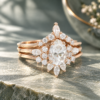 Pear-Cut Moissanite 3PCS Engagement & Wedding Ring Set (4)