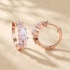 Pear Cut Moissanite Blossom Cluster Hoop Earrings for Her (1)