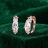 Pear Cut Moissanite Blossom Cluster Hoop Earrings for Her (2)