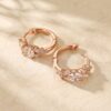 Pear Cut Moissanite Blossom Cluster Hoop Earrings for Her (3)
