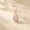 Pear Cut Moissanite Infinity Necklace with Halo Pendant for Women4