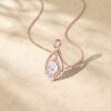 Pear Cut Moissanite Infinity Necklace with Halo Pendant for Women5