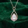 Pear Cut Moissanite Infinity Necklace with Halo Pendant for Women6