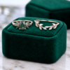 Pear-Cut Moss Agate and Moissanite Wedding Ring Set – Nature-Inspired (5)