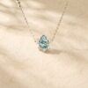 Pear-Cut Moss Agate and Moonstone Crescent Necklace5