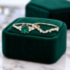 Pear-Shaped Lab Emerald Engagement Ring – Unique Bridal Wedding Set (2)
