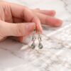 Pear Shaped Moss Agate Earrings with Delicate Leaf Details (3)