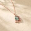 Pear-Shaped Moss Agate Pendant Necklace with Delicate Vine Accent1