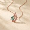 Pear-Shaped Moss Agate Pendant Necklace with Delicate Vine Accent2