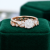 Round-Cut Moissanite 2PCS Vintage Engagement & Wedding Ring Set (3)