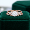 Round-Cut Moissanite 2PCS Vintage Engagement & Wedding Ring Set (4)