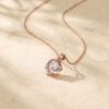 Round Moissanite Shooting Star Charm Necklace4