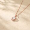 Round Moissanite Shooting Star Charm Necklace6