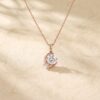 Round Moissanite Shooting Star Charm Necklace7