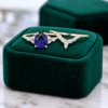 Sapphire And Moissanite Engagement Ring Set (4)