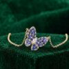 Sapphire Butterfly Pendant Necklace, Anniversary Gift for Women7