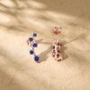 Sapphire Stud Earrings with Graduated Round-Cut Gemstones (1)