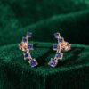 Sapphire Stud Earrings with Graduated Round-Cut Gemstones (2)