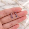 Sapphire Stud Earrings with Graduated Round-Cut Gemstones (4)