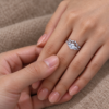 Snowdrift Round Cut Moissanite Cluster Engagement Ring Set Bold Symmetrical Accents (4)