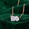 Two Stone Moissanite Toi Et Moi Necklace with Pear & Emerald Cuts3