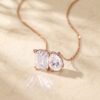 Two Stone Moissanite Toi Et Moi Necklace with Pear & Emerald Cuts6