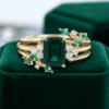 Unique 2-Piece Emerald Wedding Ring Set – Nature-Inspired Bridal Set (3)